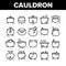 Cauldron Collection Elements Icons Set Vector