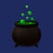 Cauldron with green slime. Vector icon