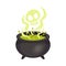 Cauldron with potion. Halloween object. Vector illustration.