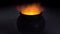 Cauldron of Witch with yellow light in Smoke dark Full HD footage for Halloween