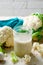 Cauliflower alfredo sauce.selective focus