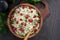 Cauliflower couscous with herbs and pomegranate, top view