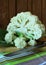 Cauliflower divided into florets