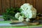 Cauliflower divided into florets