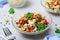 Cauliflower Mung Bean and Bell Pepper Salad, Vegan Food