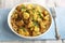Cauliflower stew with curry. Vegetarian cuisine.