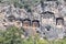 Caunos or Kaunos Lycian Rock Tombs of the Kings, Dalyan, Mugla, Turkey