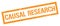 CAUSAL RESEARCH orange grungy rectangle stamp