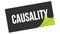 CAUSALITY text on black green sticker stamp