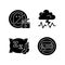 Causes for bad sleep black glyph icons set on white space