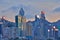 the Causeway Bay skyline panorama, Hong Kong 14 Oct 2021