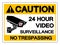 Caution 24 Hour Video Surveillance No Trespassing Symbol Sign, Vector Illustration, Isolate On White Background Label .EPS10