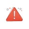 Caution alarm, danger sign collection. Attention icon with geometric shapes on white background. Red fatal error message