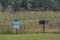 Caution Alligator Sign and a Barbeque to cook up what you catch. In Colt Creek State Park, Lakeland, Polk County, Florida