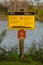 Caution: alligators no swimming sign