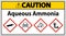 Caution Aqueous Ammonia GHS Sign On White Background