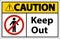 Caution Area Keep Out Sign On White Background