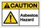 Caution Asbestos Hazard Symbol Sign, Vector Illustration, Isolated On White Background Label .EPS10