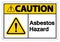 Caution Asbestos Hazard Symbol Sign On White Background