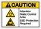 Caution Attention Static Control Area ESD Protection Required Symbol Sign, Vector Illustration, Isolated On White Background Label