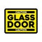 Caution automatic glass door sticker isolated