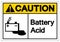 Caution Battery Acid Symbol Sign, Vector Illustration, Isolate On White Background Label .EPS10