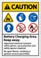 Caution Battery Charging Area Keep Away Sign On White Background