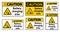 Caution Battery charging area Sign on white background