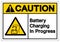 Caution Battery Charging In Progress Symbol Sign, Vector Illustration, Isolate On White Background Label. EPS10