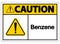 Caution Benzene Symbol Sign On White Background