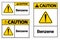 Caution Benzene Symbol Sign On White Background