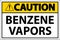 Caution Benzene Vapors Sign On White Background