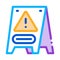 Caution Board Icon Vector Outline Illustration