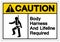Caution Body Harness and Lifeline required Symbol Sign, Vector Illustration, Isolate On White Background Label. EPS10