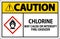 Caution Chlorine May Cause Or Intensify Fire GHS Sign