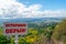 Caution cliff - a plate is installed in the mountains, in Kislovodsk national park