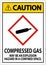 Caution Compressed Gas GHS Sign On White Background