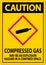 Caution Compressed Gas GHS Sign On White Background