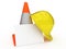 Caution Cone with Hard Hat and Blank Card