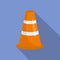 Caution cone icon, flat style