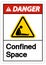 Caution Confined Space Symbol Sign Isolated On White Background