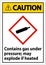 Caution Contains Gas Under Pressure GHS Sign On White Background