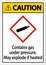 Caution Contains Gas Under Pressure GHS Sign On White Background