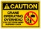 Caution Crane Operating Overhead Stay Out From Under Suspened Loads Symbol Sign, Vector Illustration, Isolate On White Background