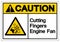 Caution Cutting of Fingers Or Hand Engine Fan Symbol Sign, Vector Illustration, Isolate On White Background Label .EPS10