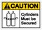 Caution Cylinders Must Be Secured Symbol Sign, Vector Illustration, Isolate On White Background Label .EPS10