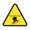 Caution Danger Jellyfish Zone on Beach Yellow Ttriangle Warning Sign