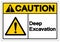 Caution Deep Excavation Symbol Sign, Vector Illustration, Isolate On White Background Label. EPS10