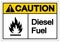 Caution Diesel Fuel Symbol Sign, Vector Illustration, Isolate On White Background Label. EPS10