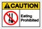 Caution Eating Prohibited Symbol Sign,Vector Illustration, Isolate On White Background Symbol. EPS10